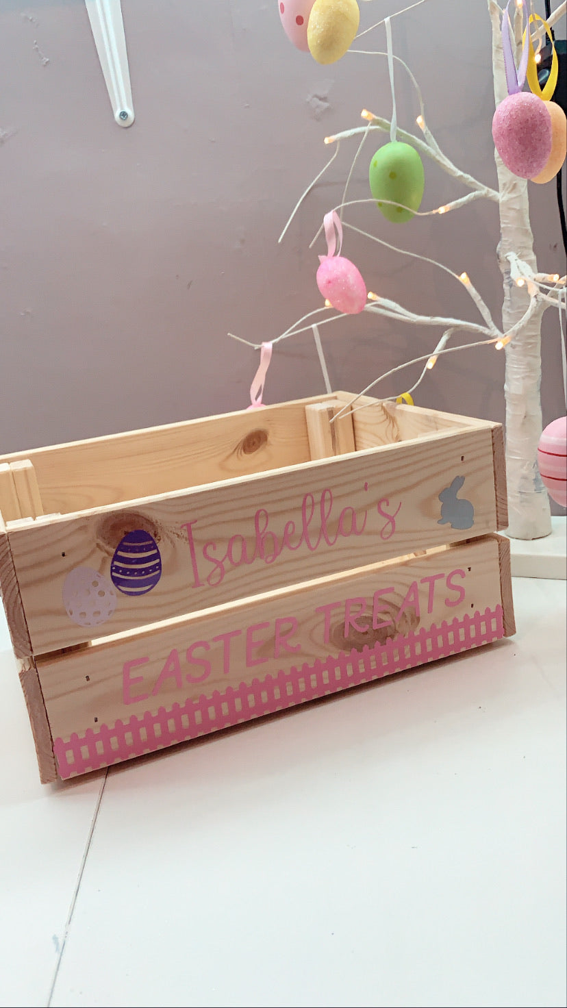 Personalised Easter wooden crate