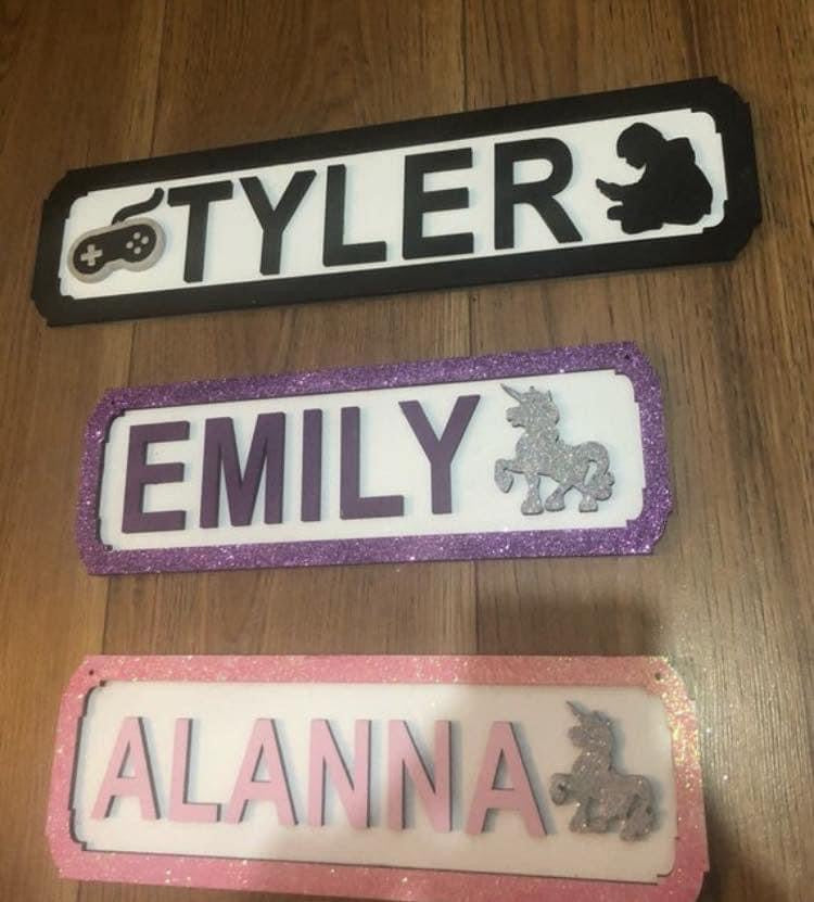 Children’s door name signs