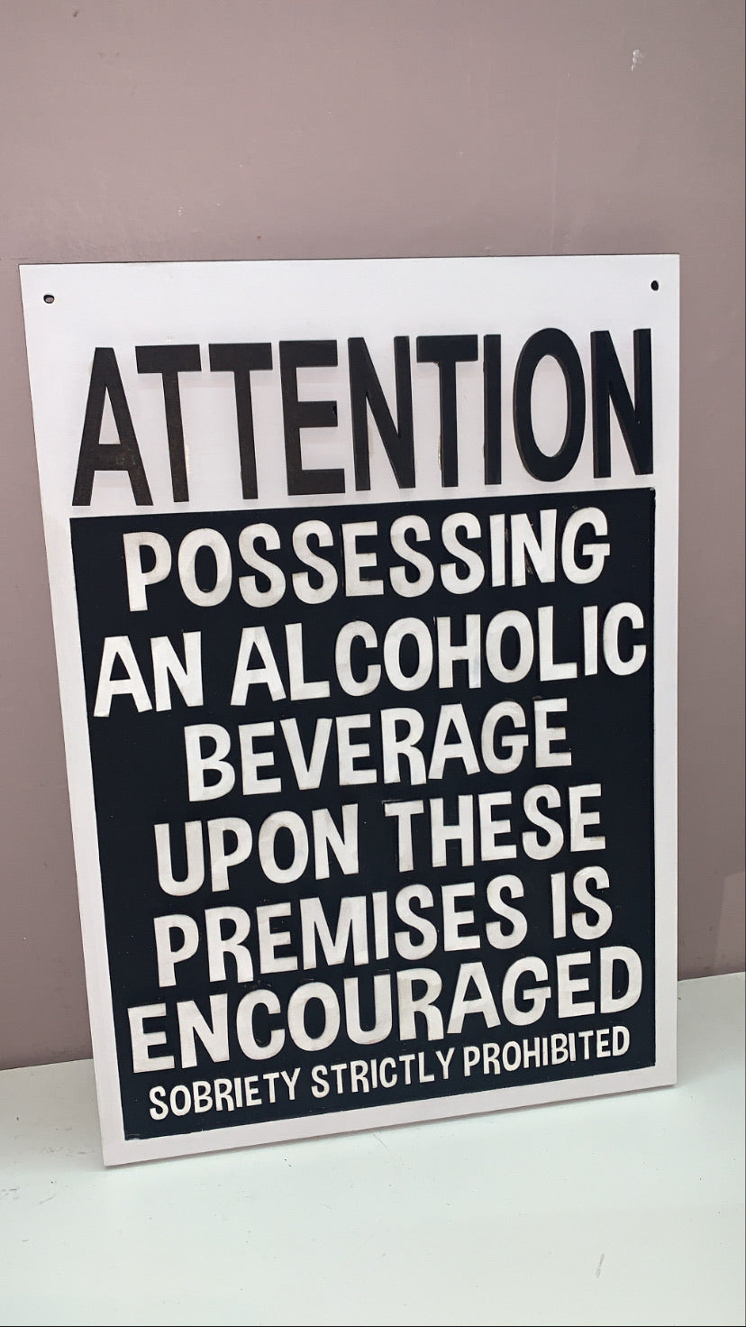 Alcoholic beverage bar sign